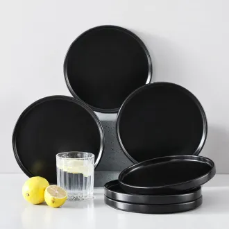 Black Ceramic Dinner Plates