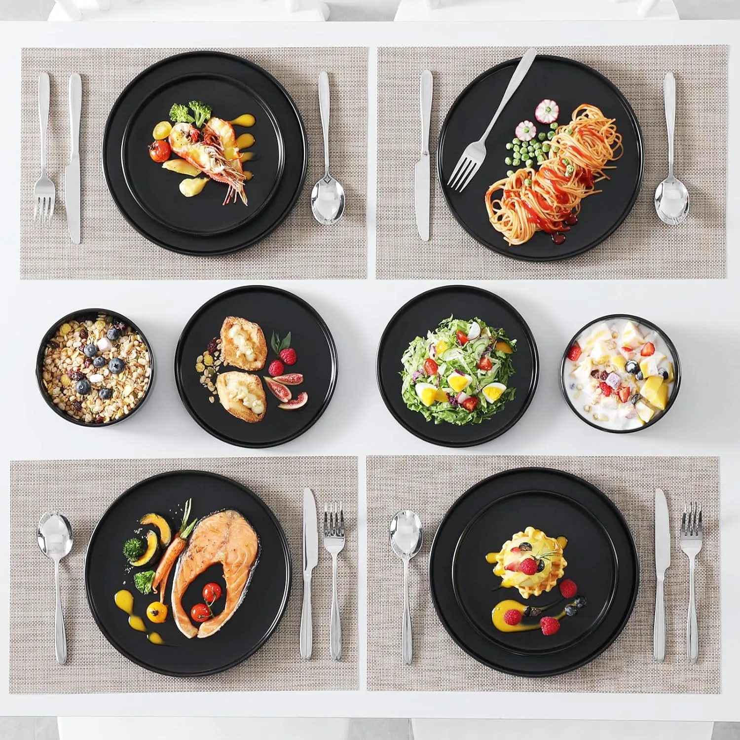 Black Ceramic Dinner Plates