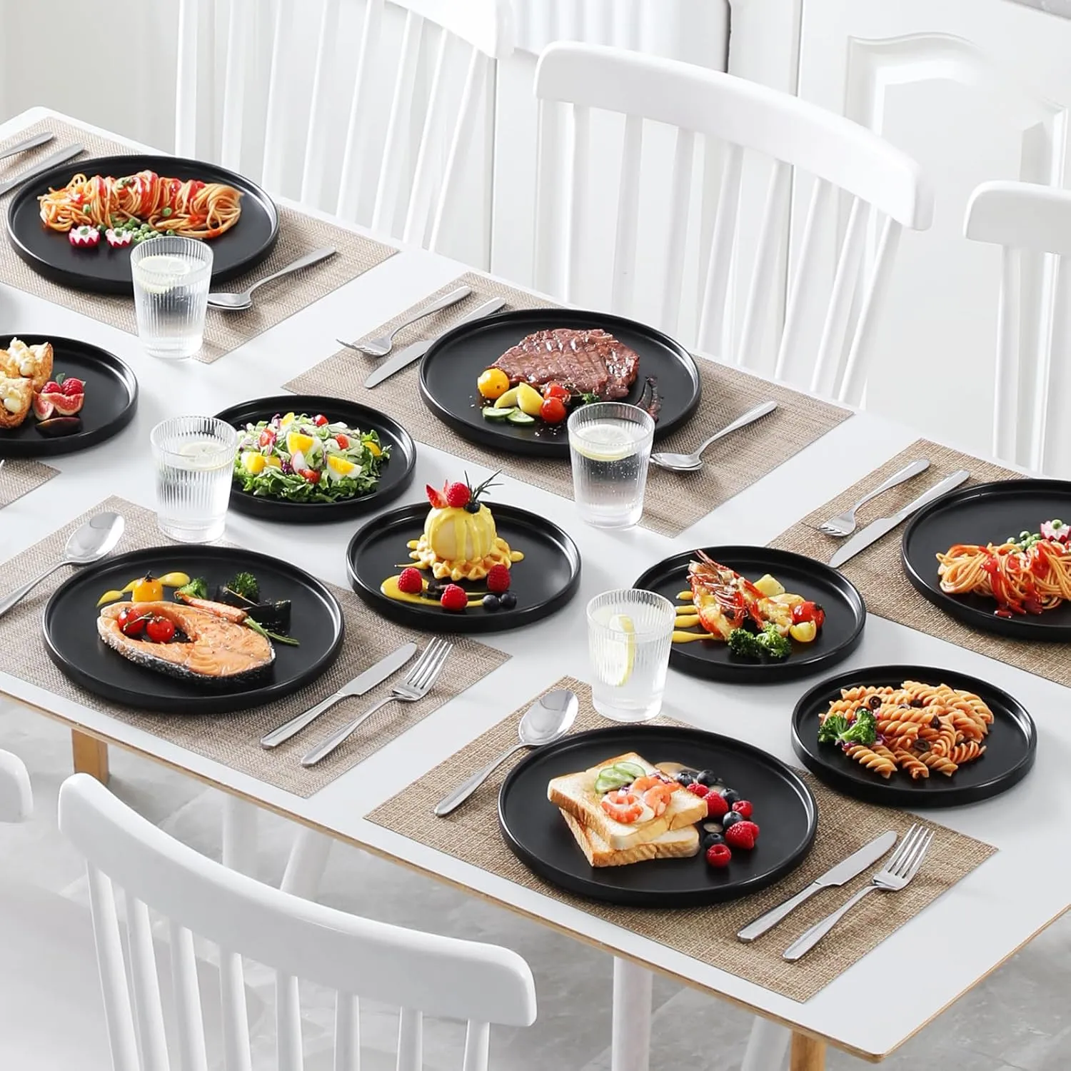 Black Ceramic Dinner Plates