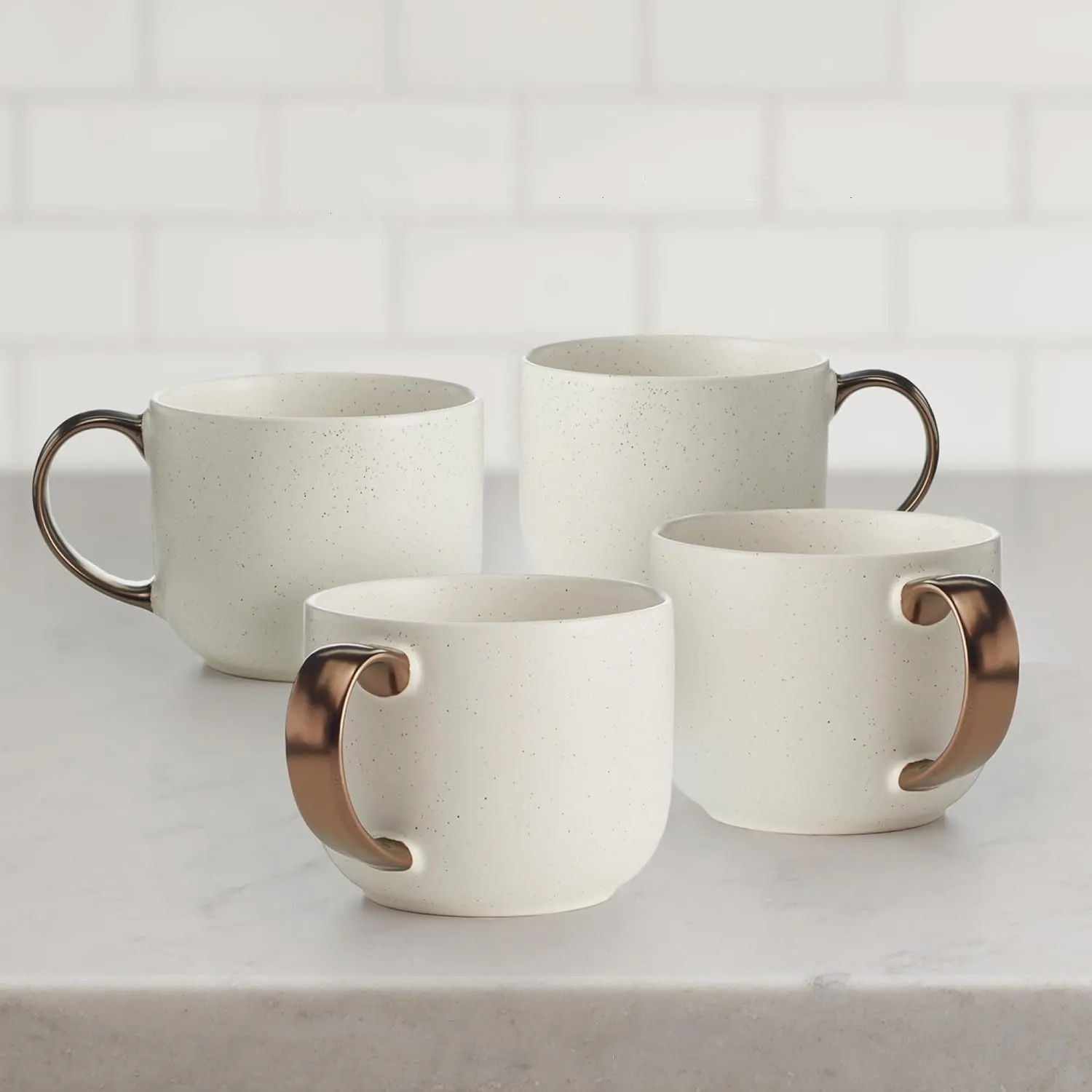 Stoneware Mug With Bronze Handle